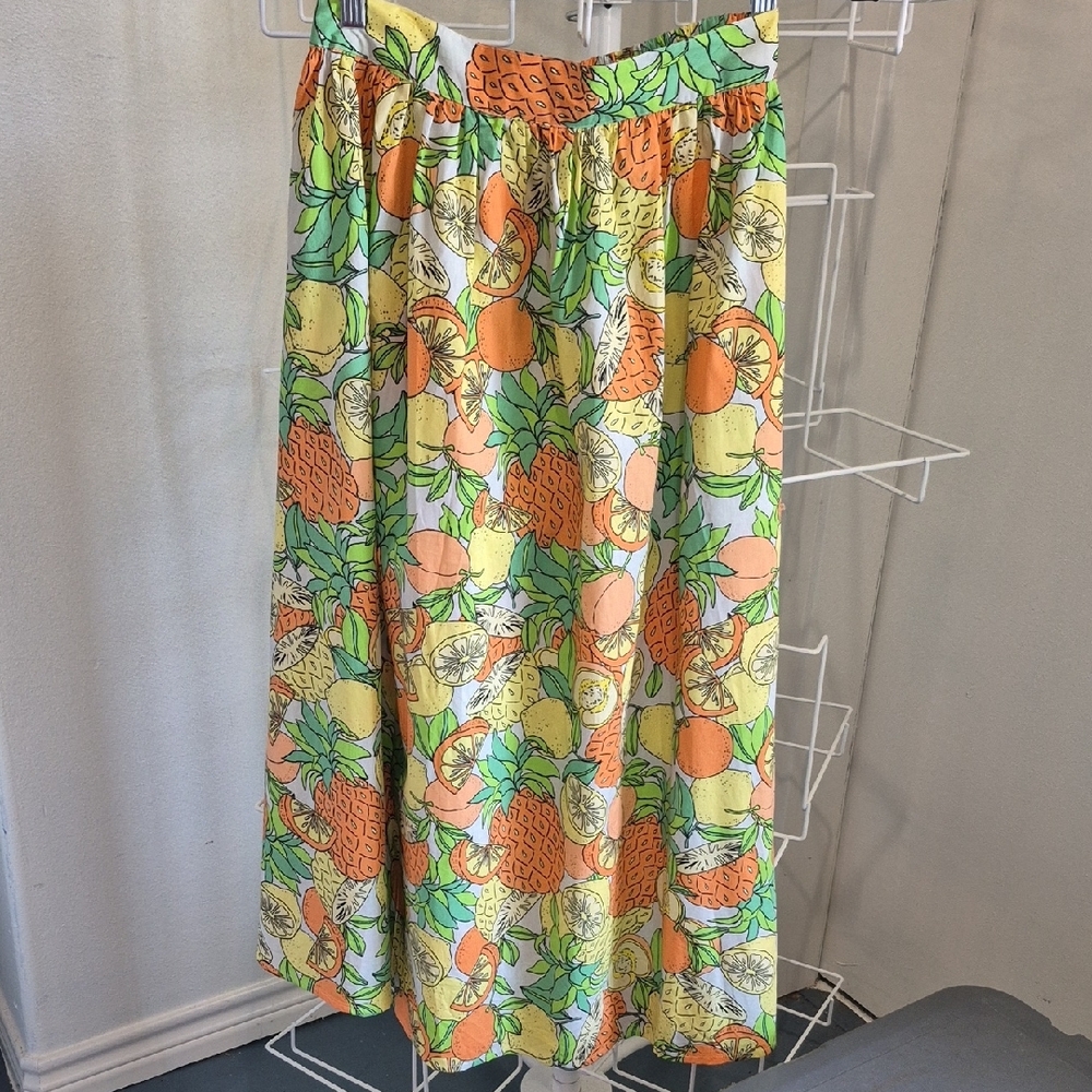 Citrus Print Women's Maxi Skirt
